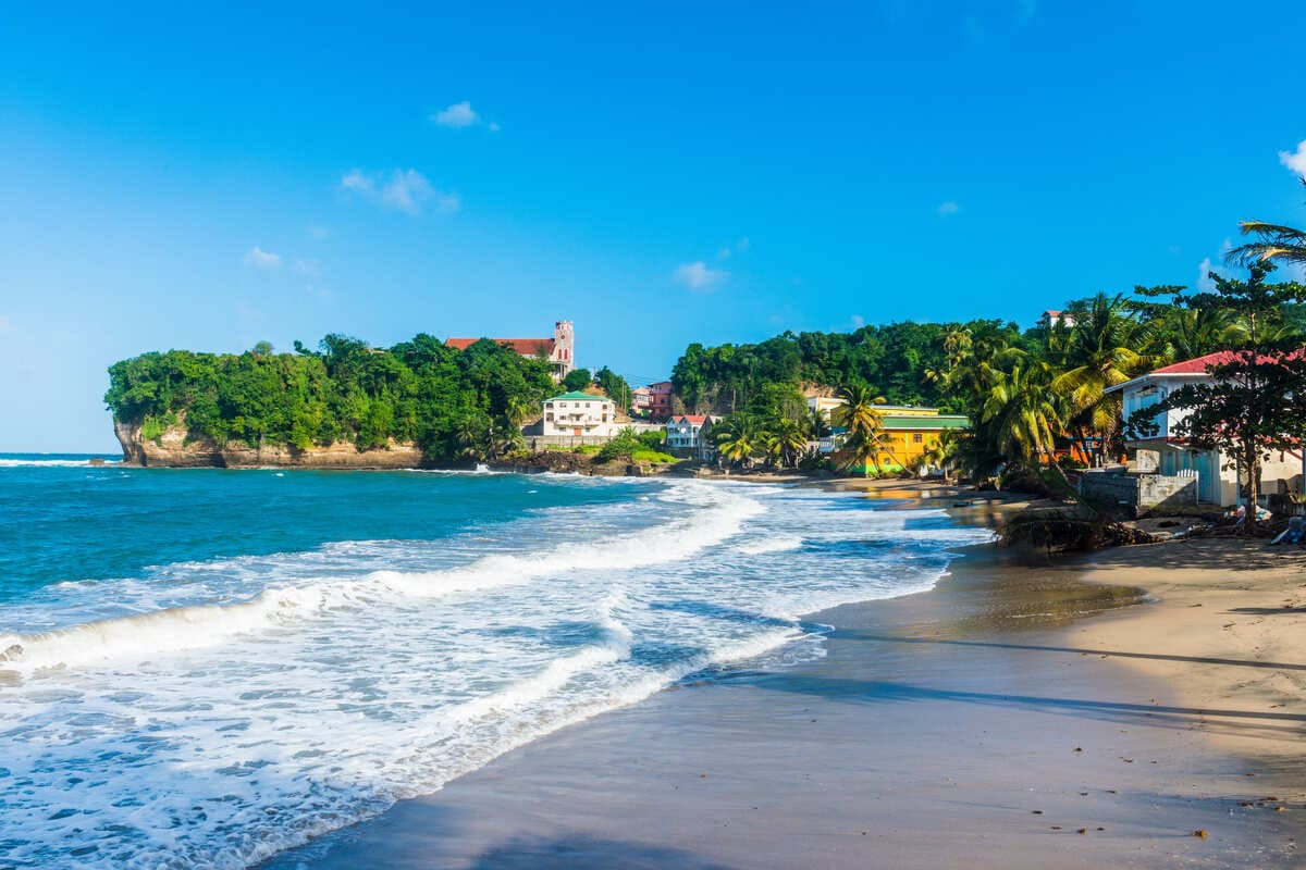 A Sandy Beach In Grenada In The East Caribbean